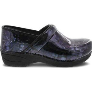 Dansko 2.0 XP Size 38 (US 7.5) Floral Patent Leather Filigree Purple Nurse Clogs